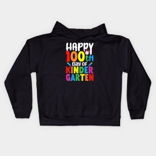 Horray 100th Day Of Kindergarten 100 Days Smarter Teacher Kids Hoodie